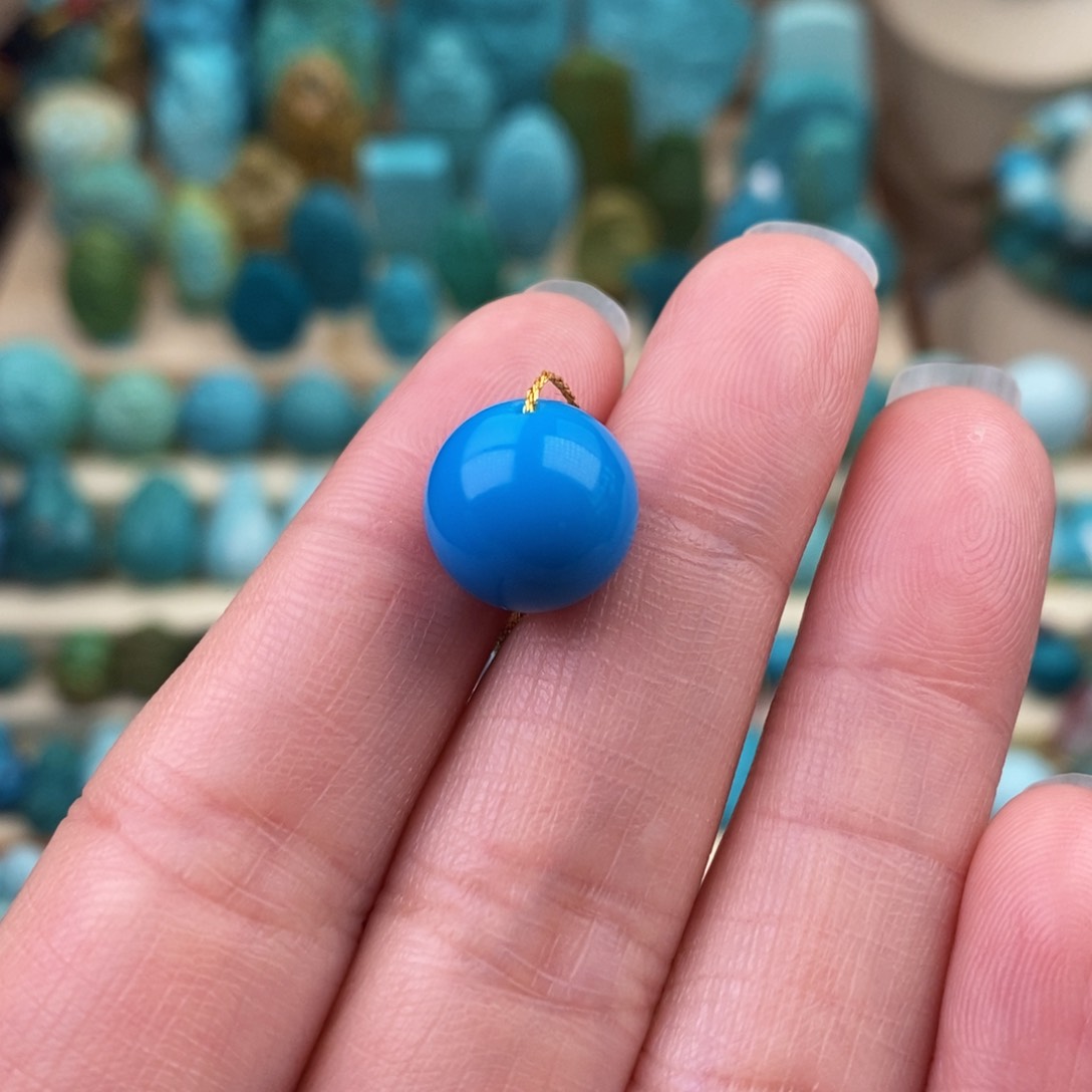 绿松石珠宝奇石未镶嵌11.5mm