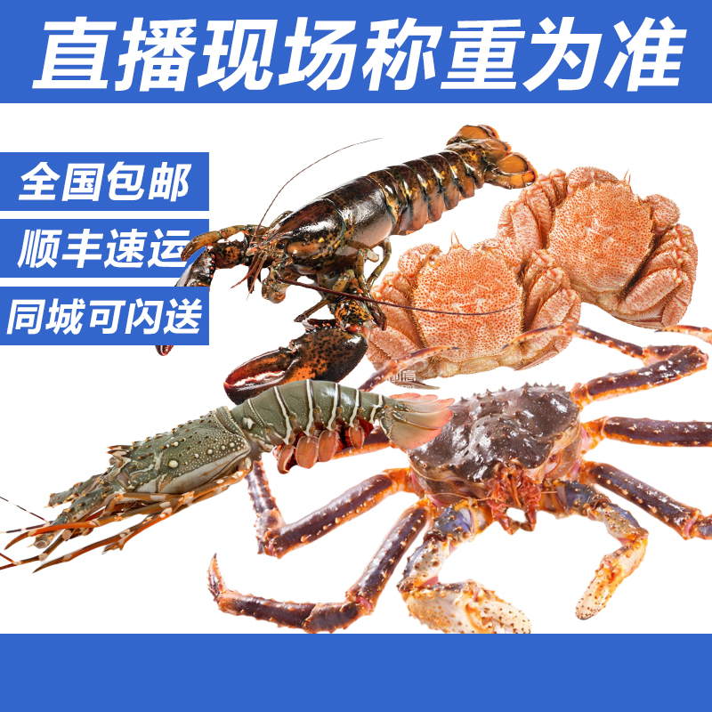 各种海鲜鱼 虾  蟹 直播现称现拍