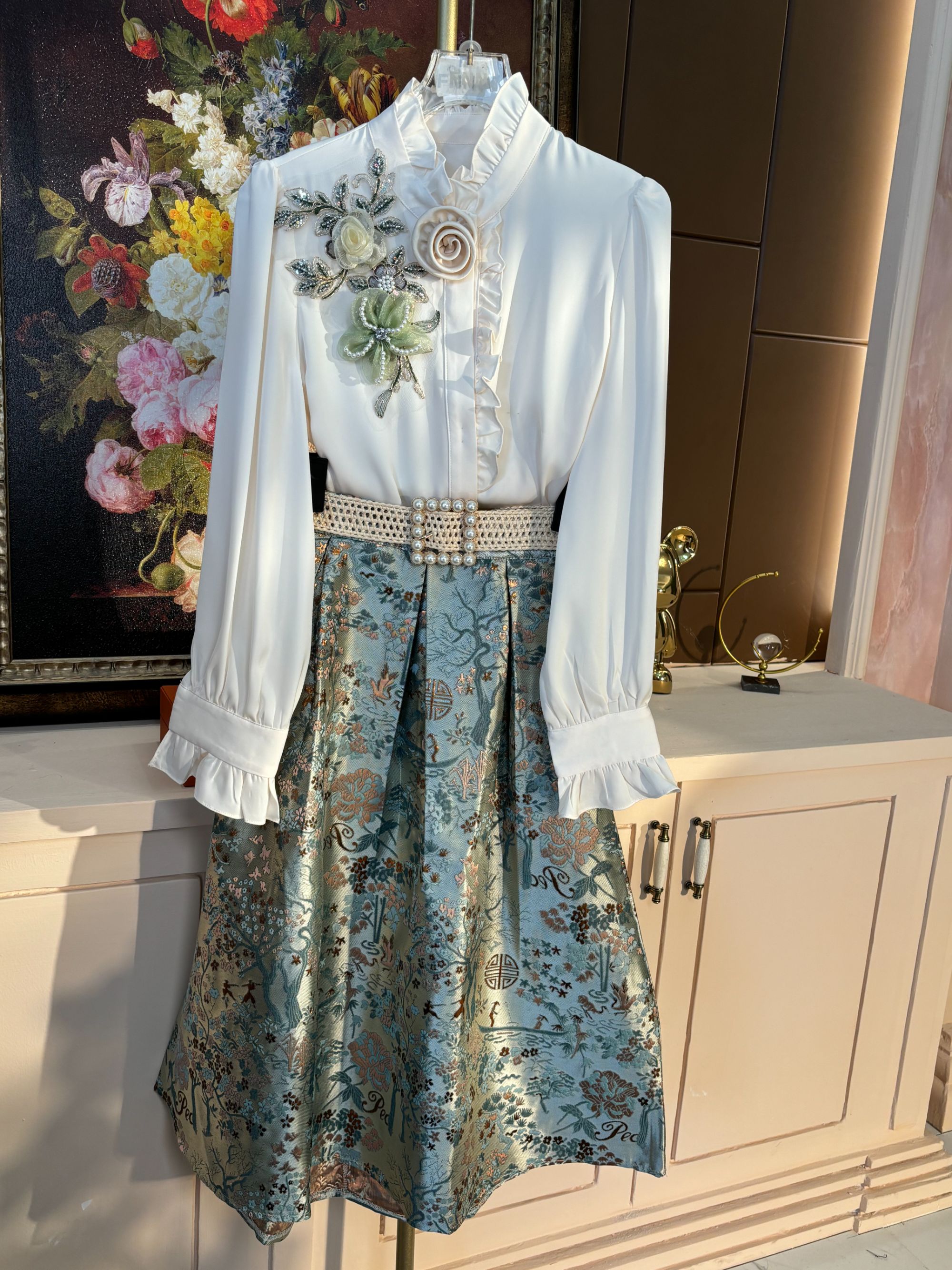 【芙娜妮】2025新款法式优雅气质复古显瘦名媛套装女  F2510811