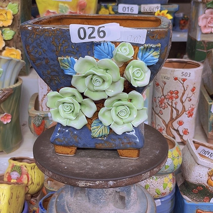 紫砂花盆粗陶材质多肉花盆