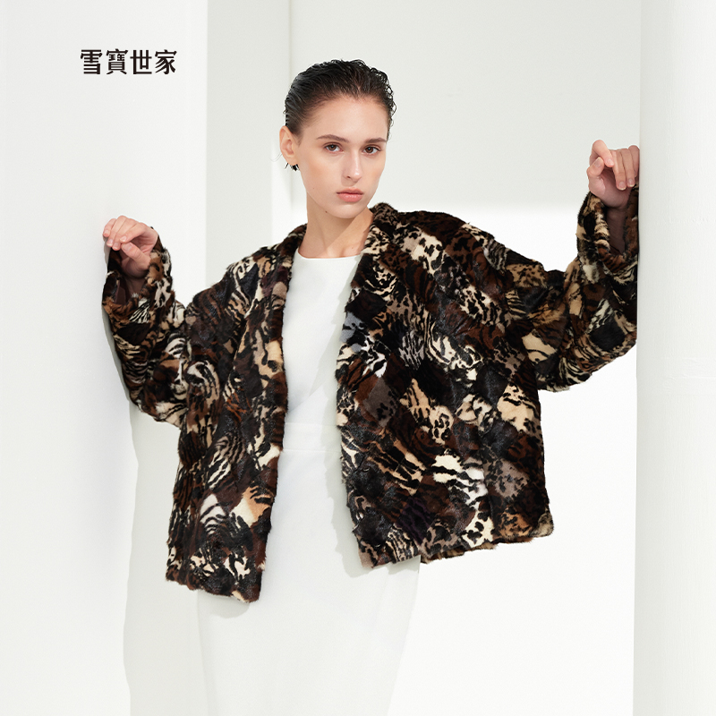 雪宝世家原创旧梦新章2025新款外套女进口水貂简约水貂皮草直播