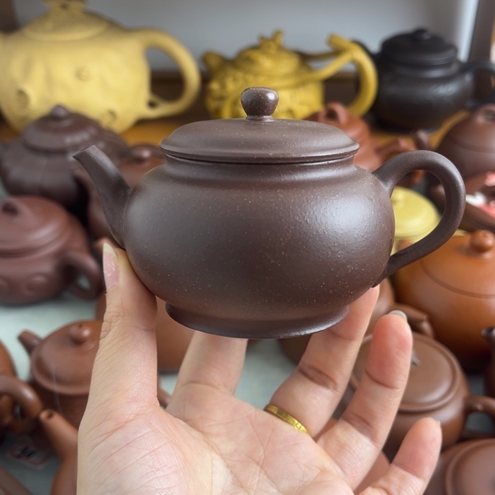 茶壶紫砂160cc紫泥半手