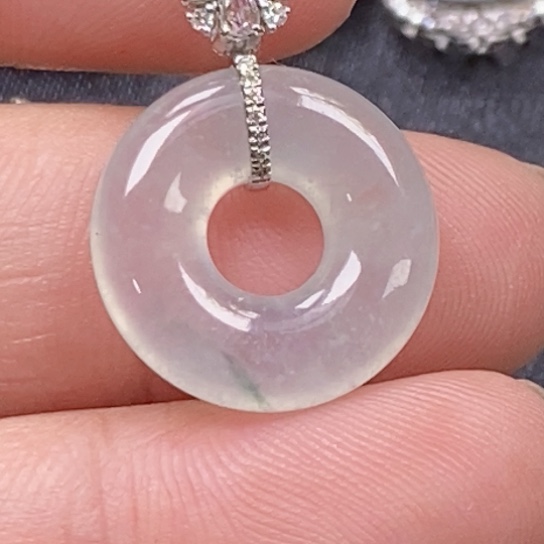 翡翠18K金镶嵌吊坠(赠链)吊坠