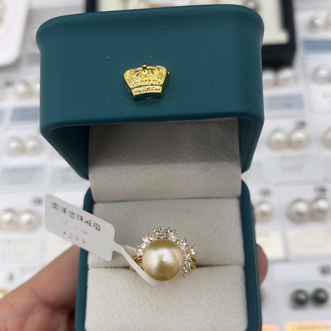 定制海水珍珠未镶嵌裸珠南洋金珠11-12(成品不退换)