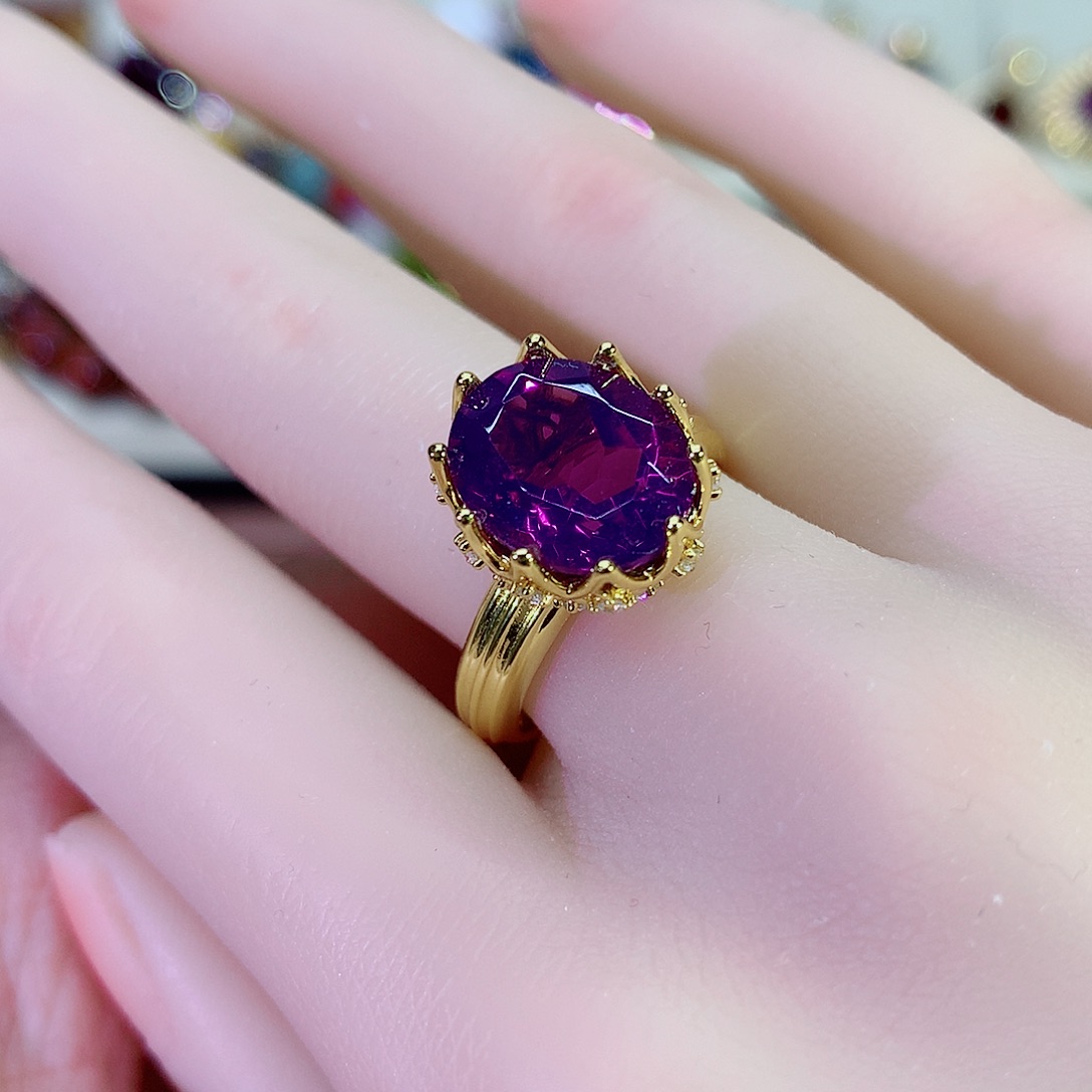 水晶戒指银S925镶嵌