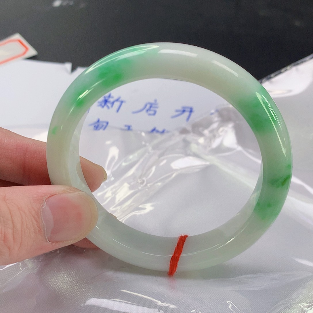 翡翠手镯未镶嵌108缅甸天然翡翠A货