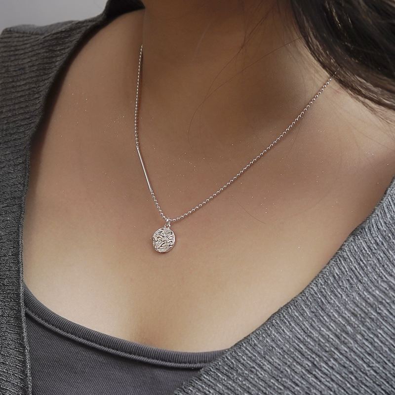 坠链均925银 【返璞】精工珍珠链契合竹节链大方银项链--YS41181