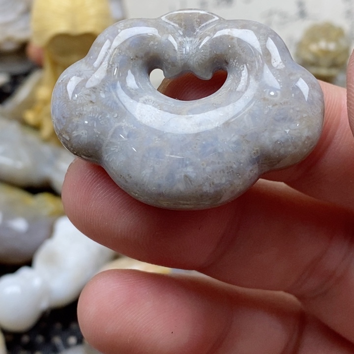 颈饰未镶嵌硅化珊瑚（珊瑚玉）