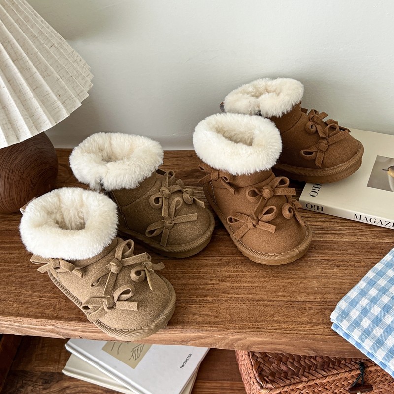 15-27码女宝学步鞋冬季加绒棉鞋冬款女童靴子加厚保暖小童雪地靴