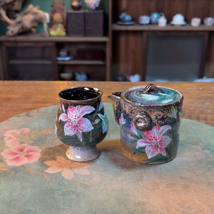 柴烧纯手工手绘陶瓷