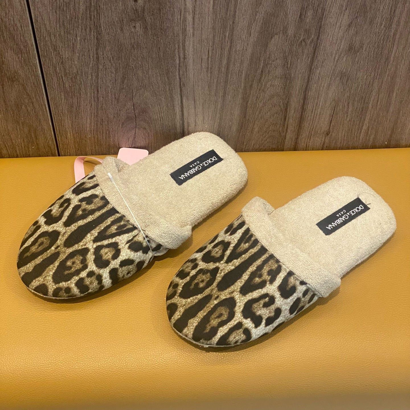 99新 YSL/圣罗兰 DG 豹纹棉拖鞋/m码/99新/38379