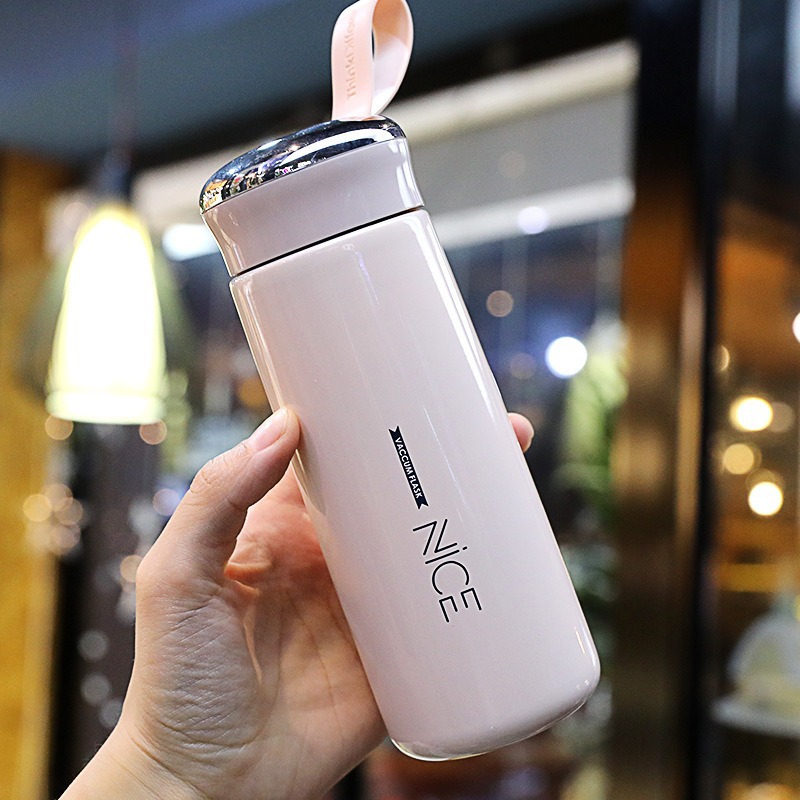 【源头工厂】双层玻璃杯便携提手奈斯杯学生随手杯时尚活动小礼品玻