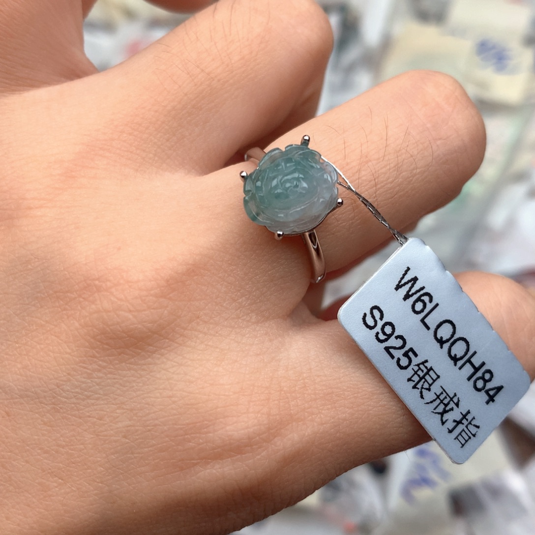 翡翠银S925镶嵌挂件