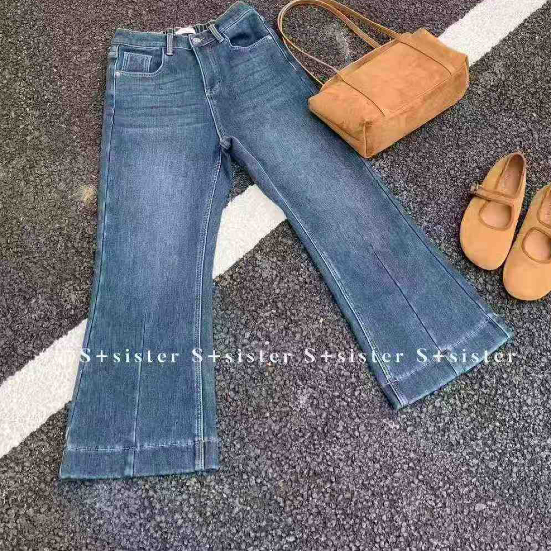 W2108# 加厚绒小个子喇叭裤