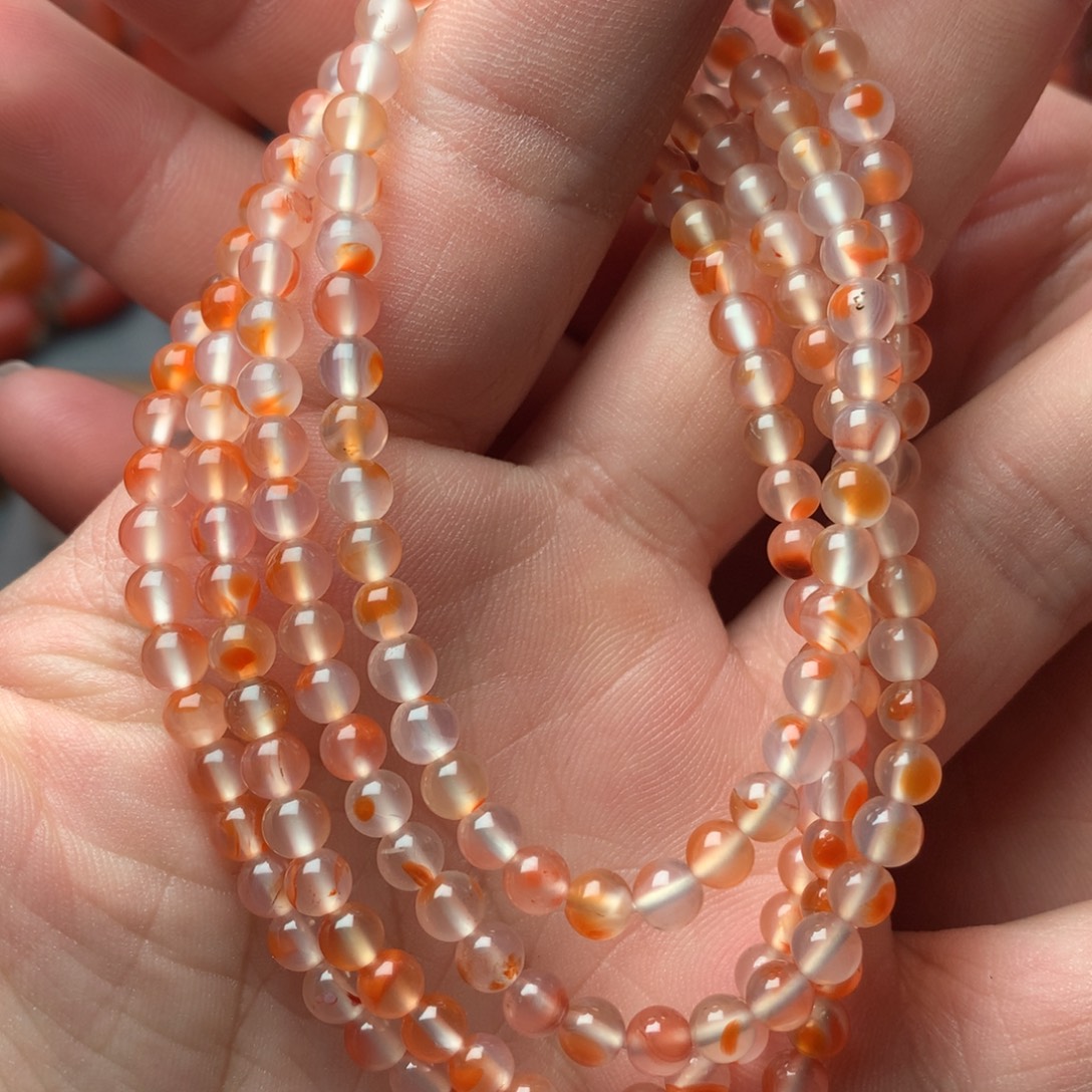 南红玛瑙未镶嵌1冰飘小米珠多圈