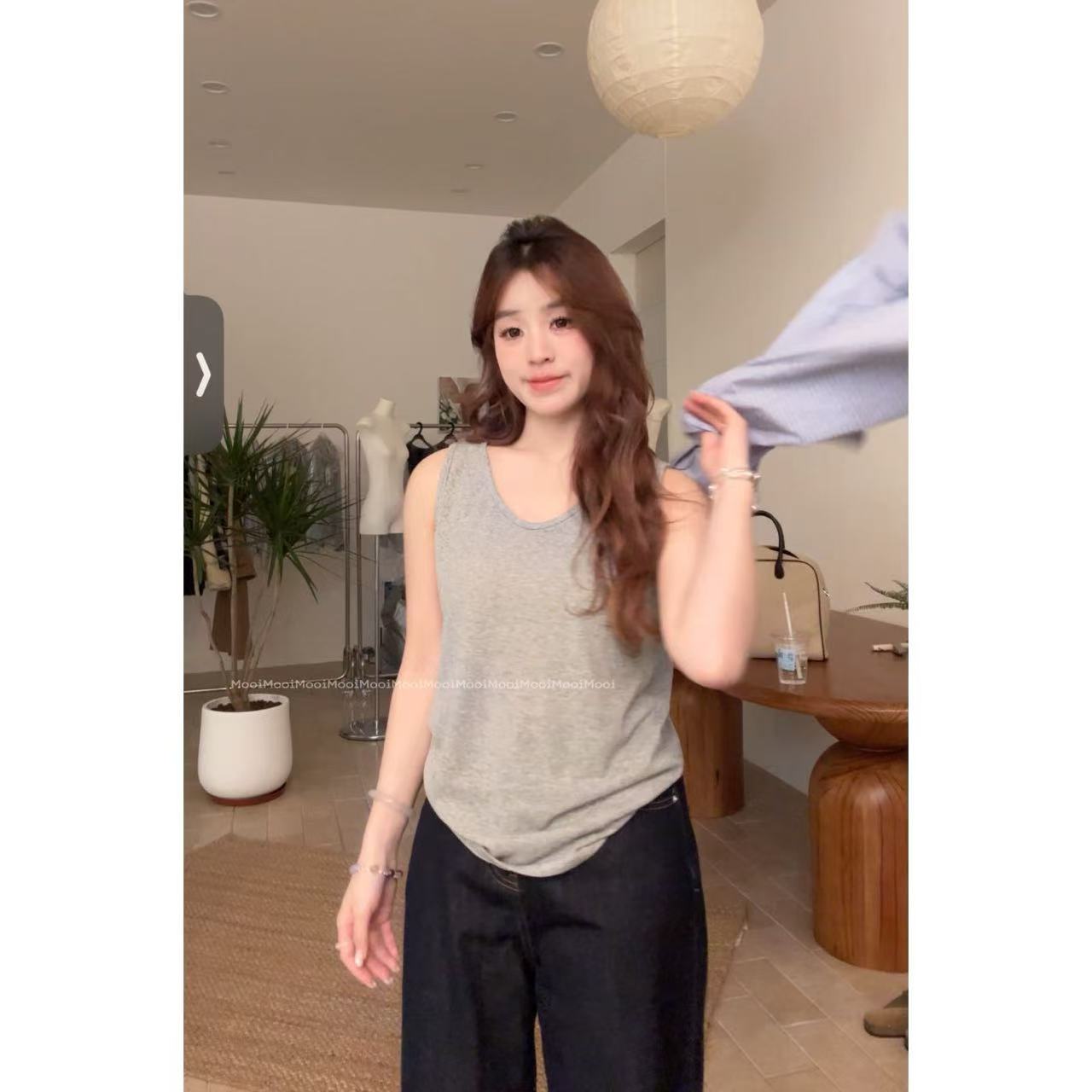 【mooi】'薄纱'春夏新款韩版ins风小众设计感背心