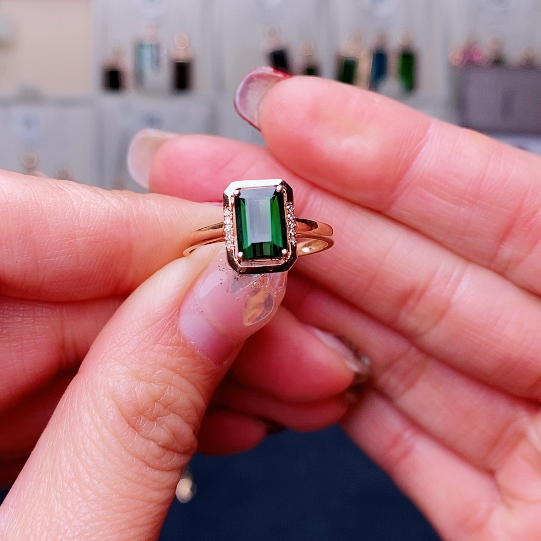 碧玺戒指碧玺18K金镶嵌