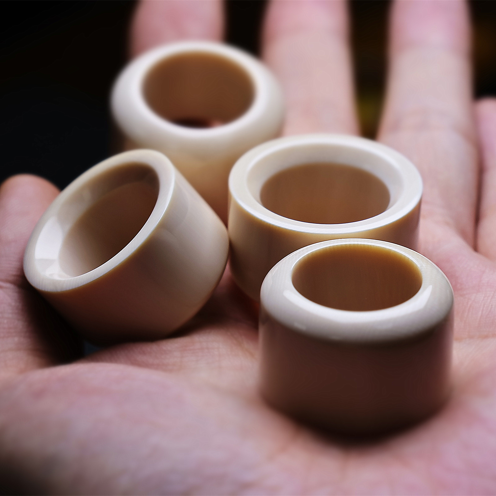 和顺斋雅藏猛犸象牙扳指猛犸牙古口扳指戒指冰料牙芯纯肉男士文玩