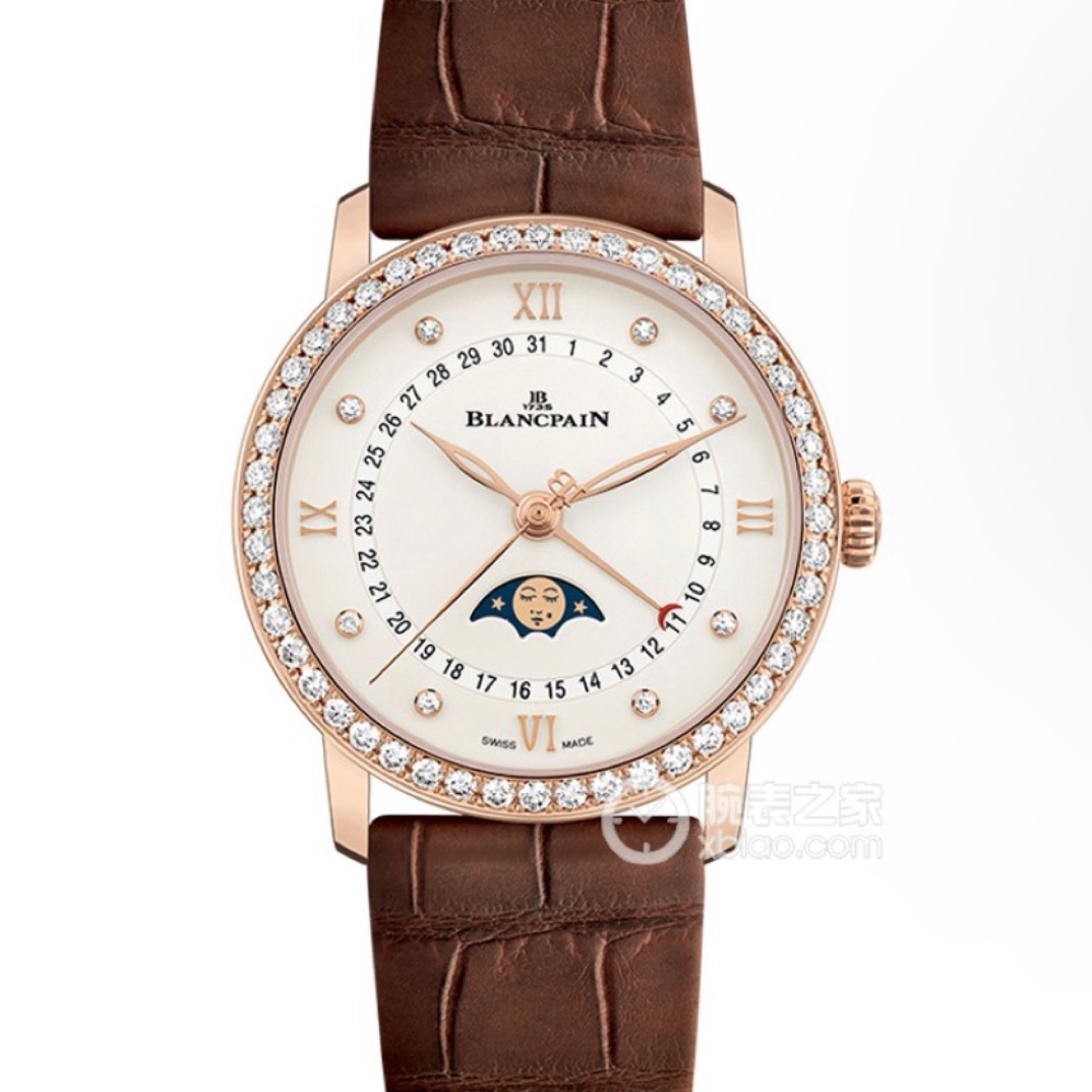 99新 Cartier/卡地亚 宝珀6126 18k红金材质镶钻，33.2mm，月相功能