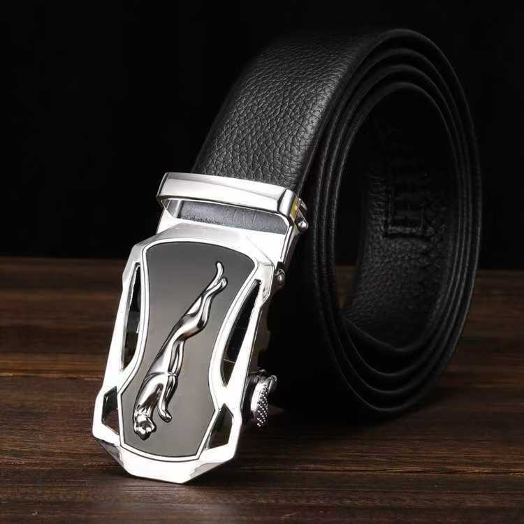 跑车银男士皮带牛皮自动扣腰带休闲商务潮裤腰带男款百搭裤带