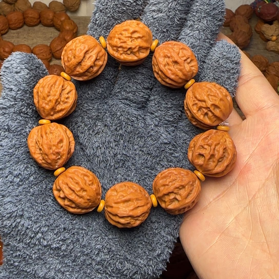 吊坠文玩核桃八棱龙脊纹手串21.22.21