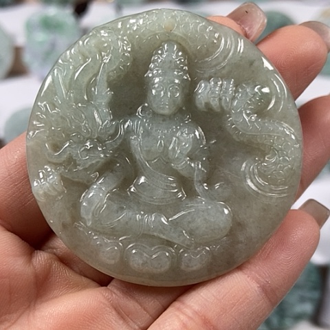 翡翠颈饰未镶嵌玉龙观音福利