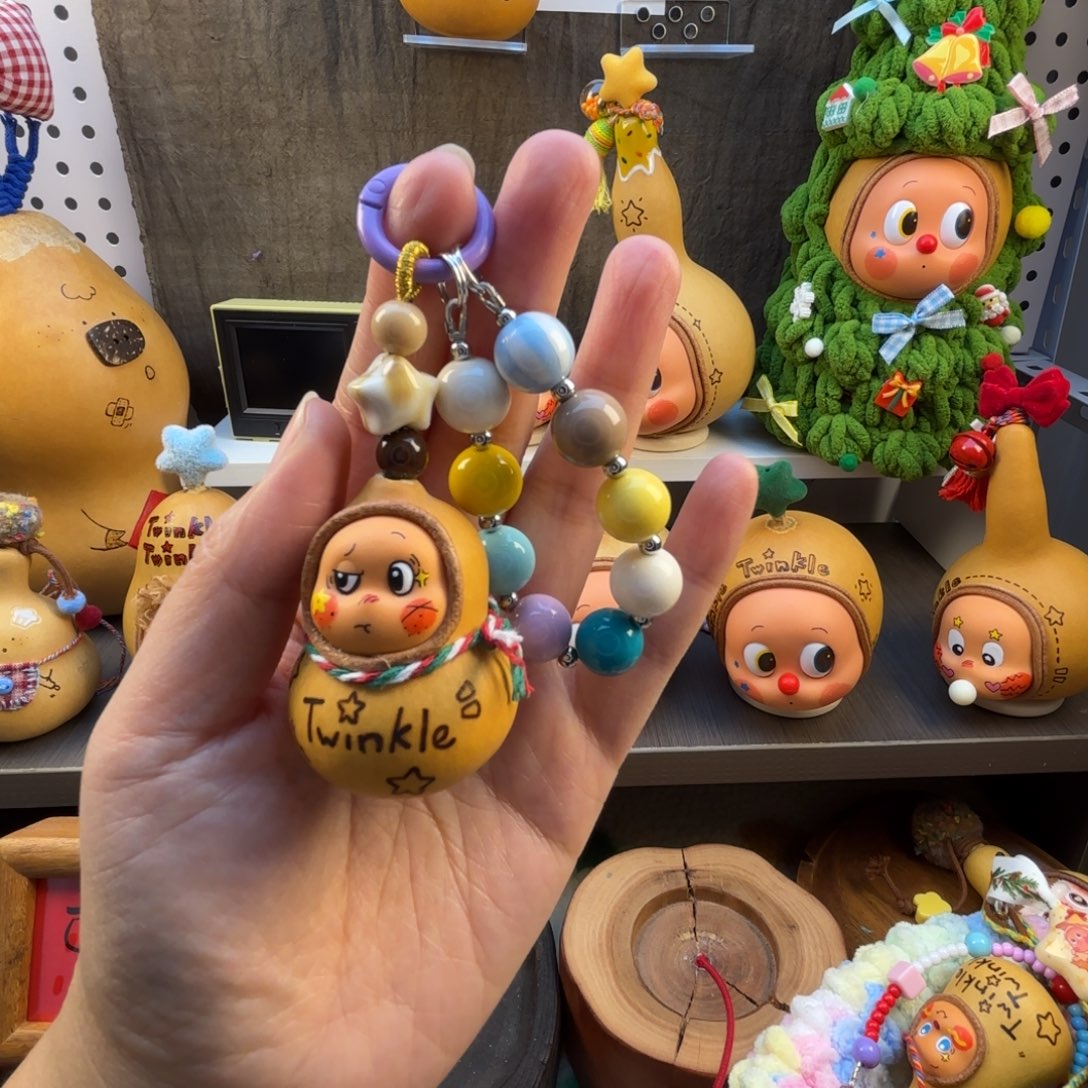 紫色圈圈星星钥匙挂