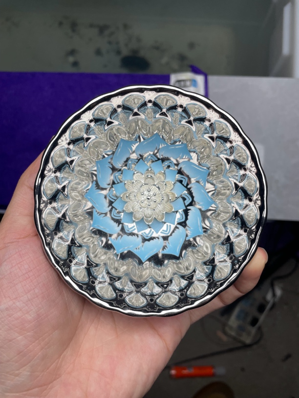 天山雪莲银蓝莲花茶杯主人杯陶瓷.传统手工制作.匠心传承