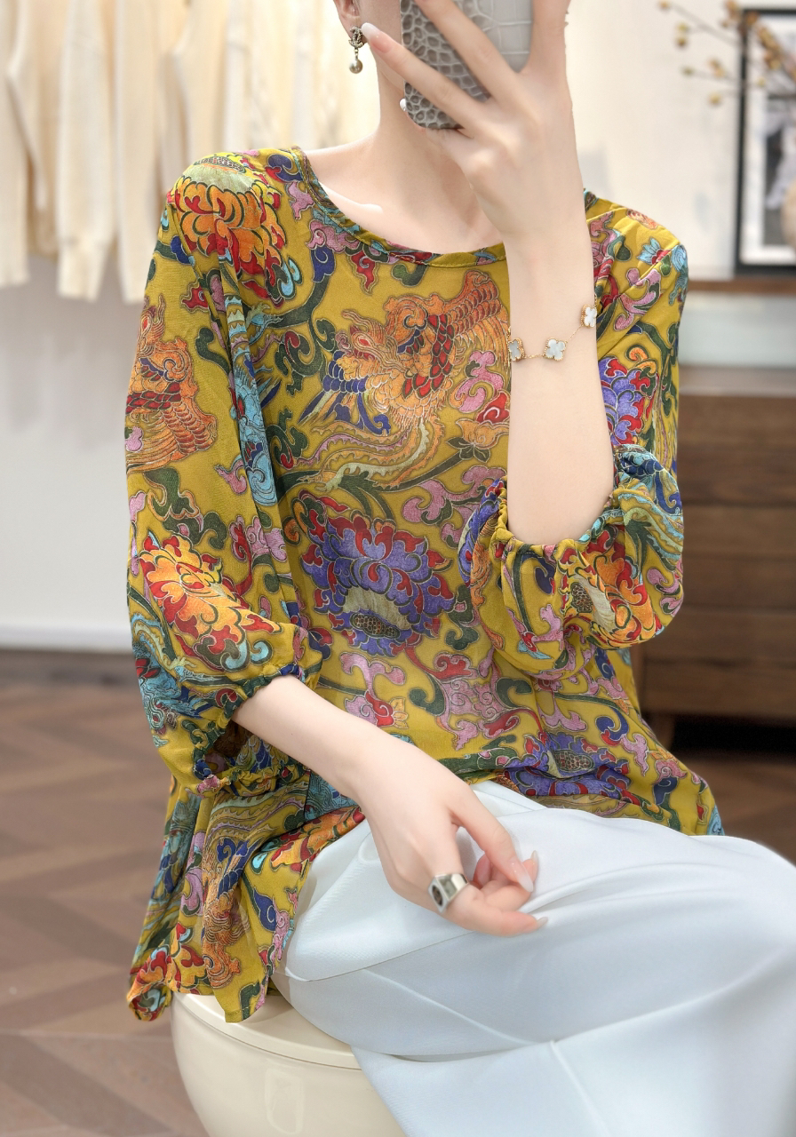 2025蚕丝高端皇妃上衣时尚