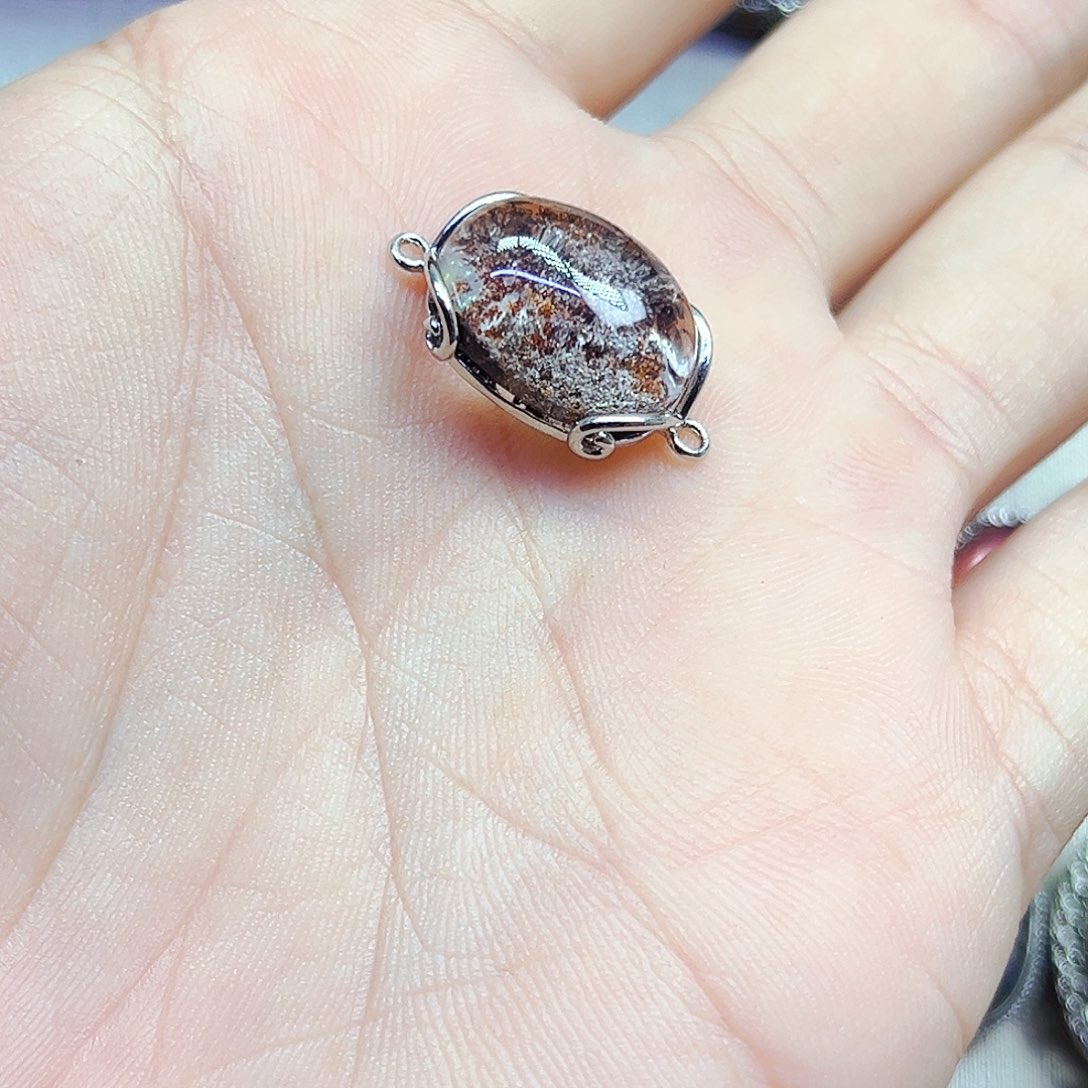 紫晶颈饰银S800镀金镶嵌月****注
