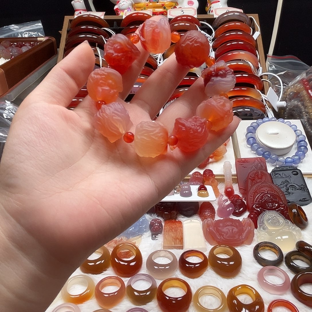 ༒****玛瑙/玉髓未镶嵌戒指