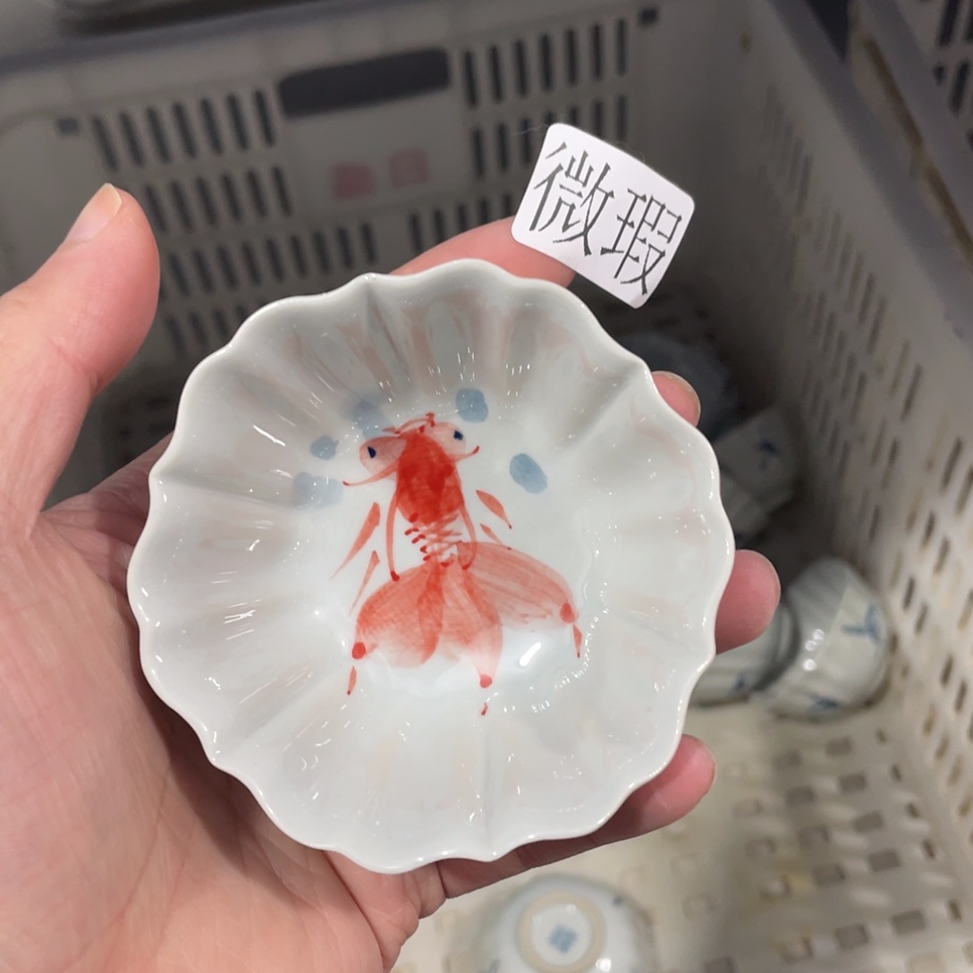 釉下手绘茶具微瑕