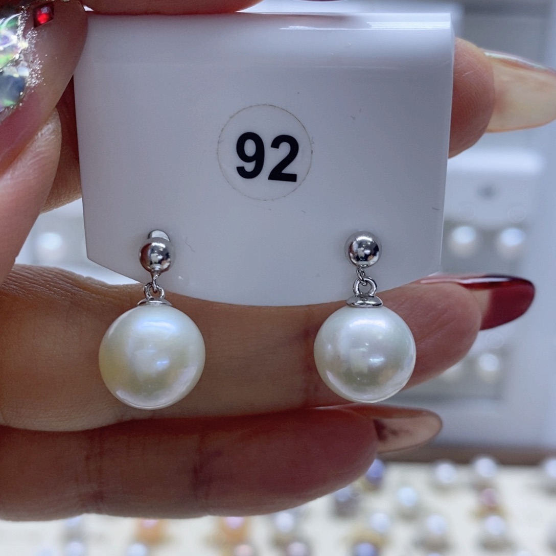 淡水珍珠耳饰银S925镶嵌