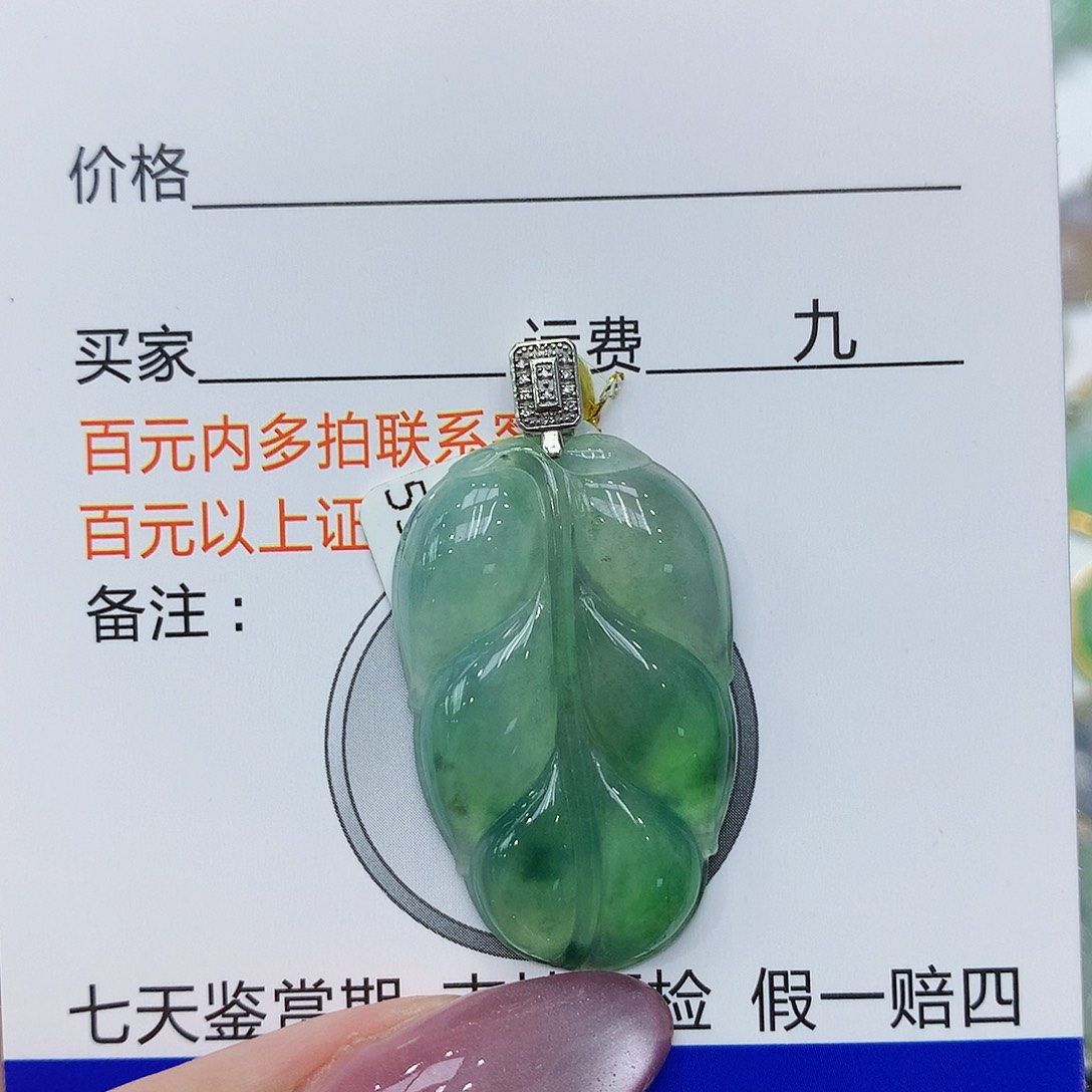 翡翠18K金镶嵌颈饰d f h b j j j j