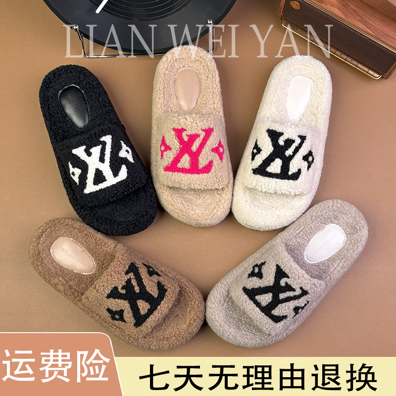毛毛拖鞋女外穿2025新款秋冬季厚底增高毛茸茸棉拖网红时尚高级感
