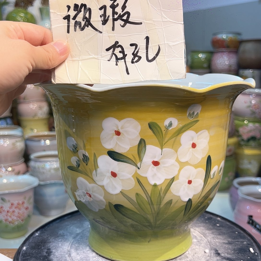 景德镇陶瓷花盆瑕123