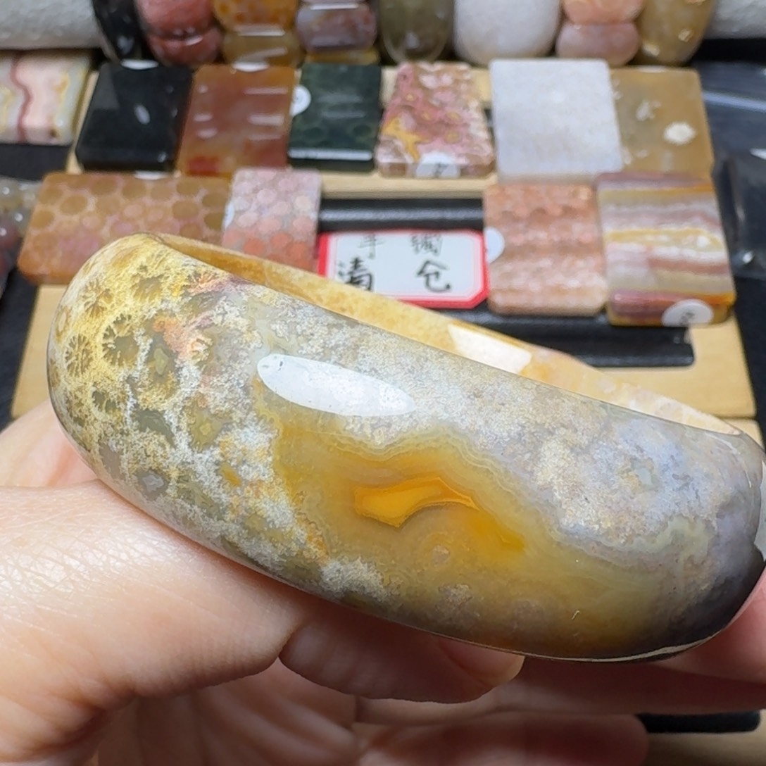 硅化玉56.5一叶扁舟未镶嵌