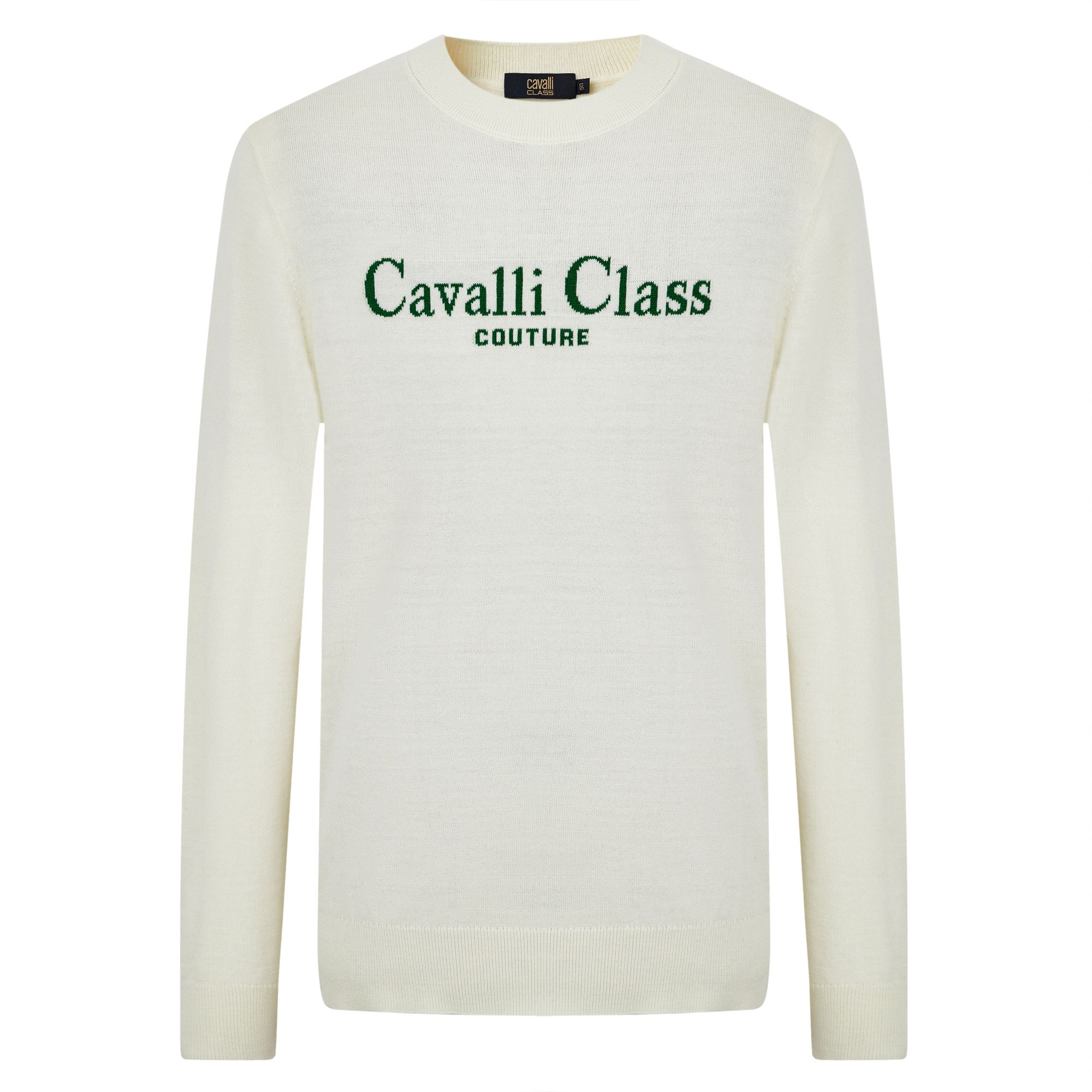 Cavalli Class25秋 男士羊毛衫经典针织LOGO圆领长袖 CFC241