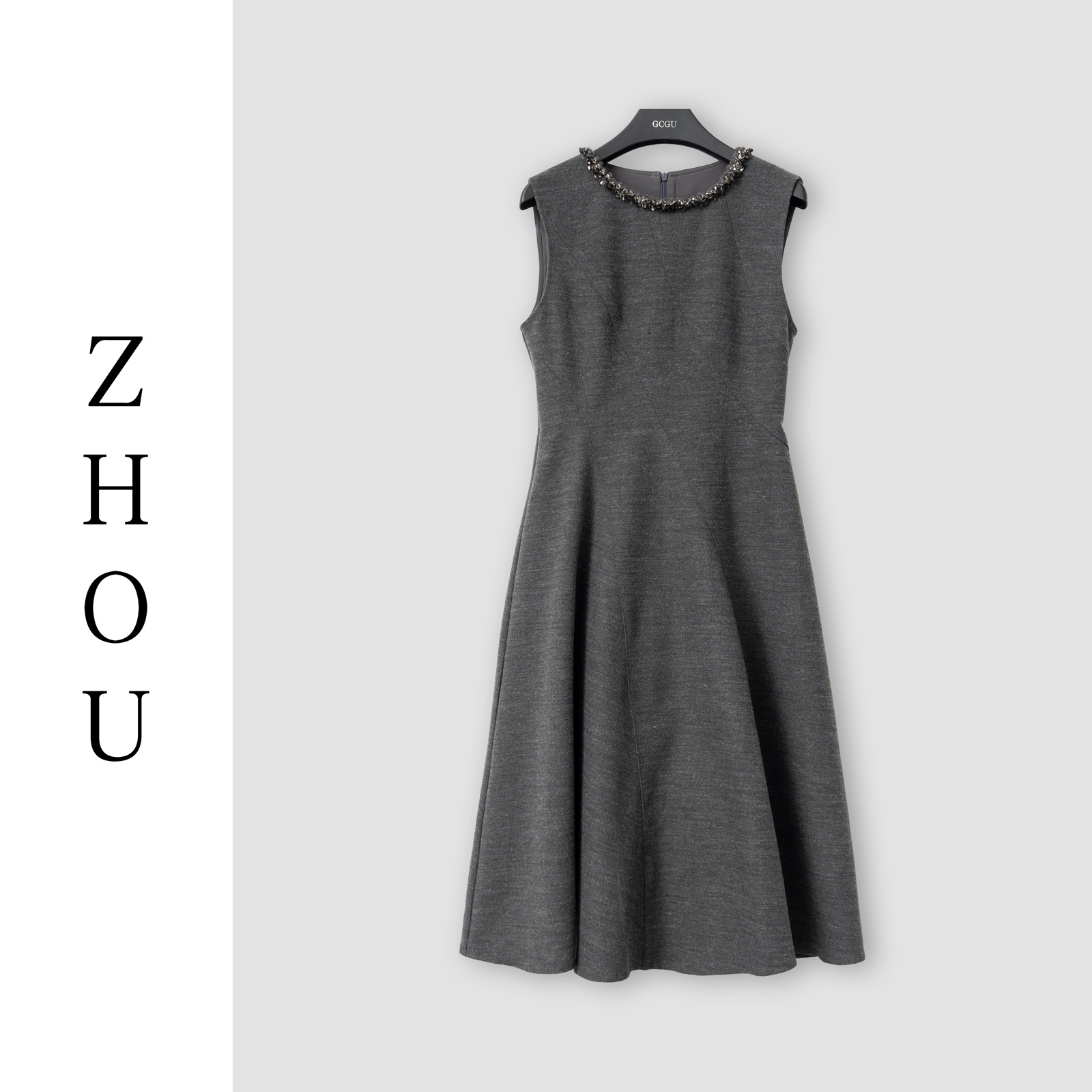 （周哥甄选）灰色连衣裙-31592