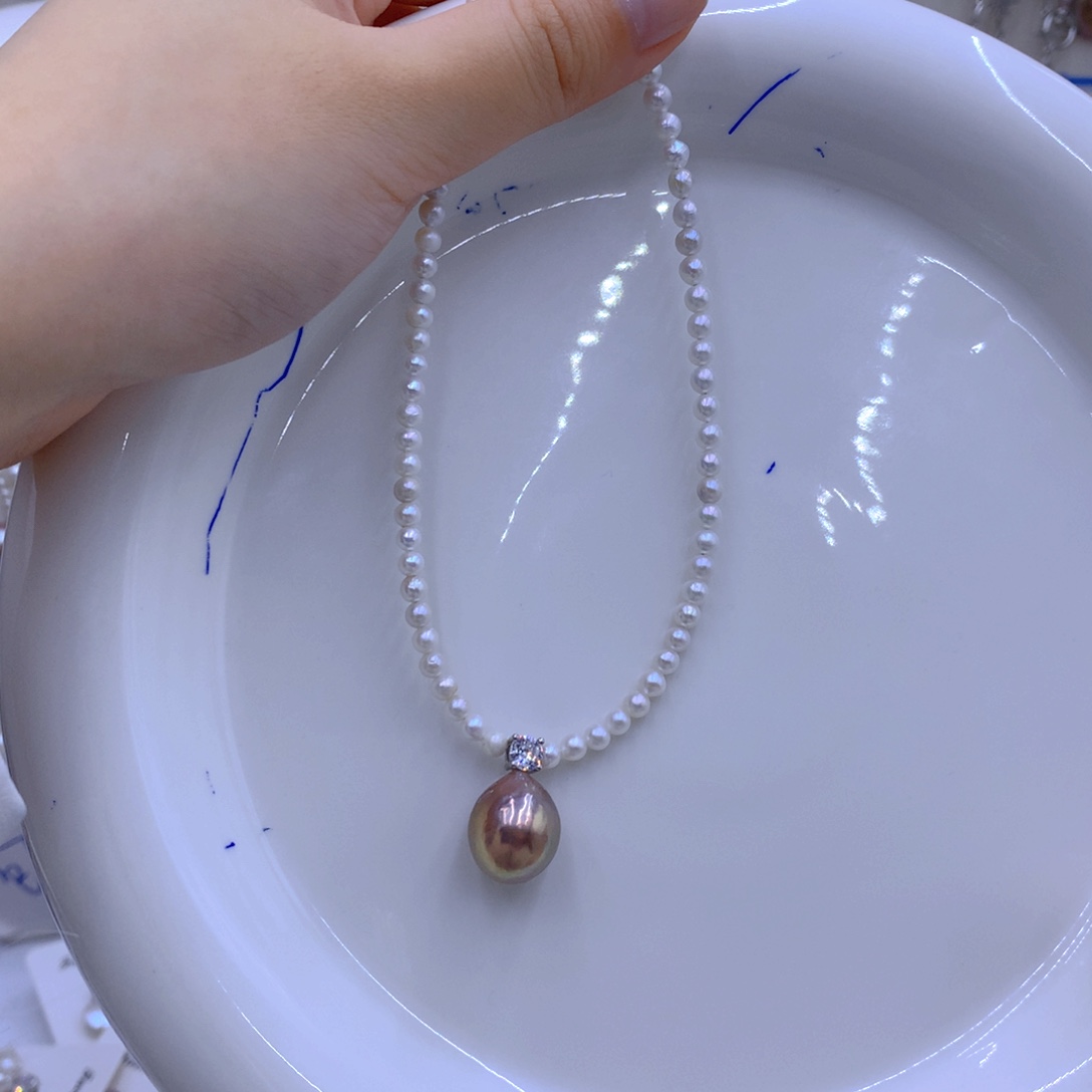 淡水珍珠颈饰银S925镶嵌
