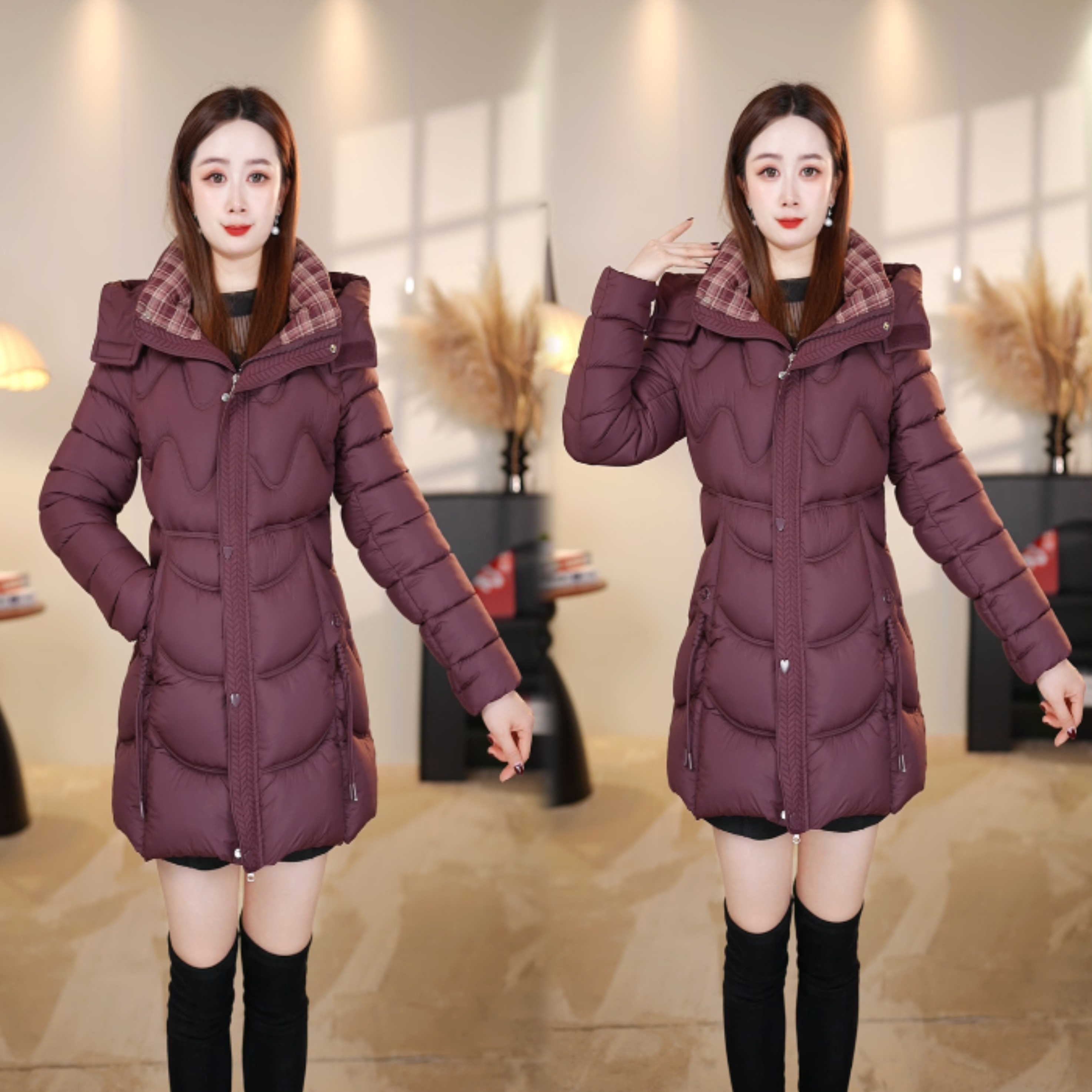 新款冬季时尚气质百搭 女士轻奢连帽保暖外套