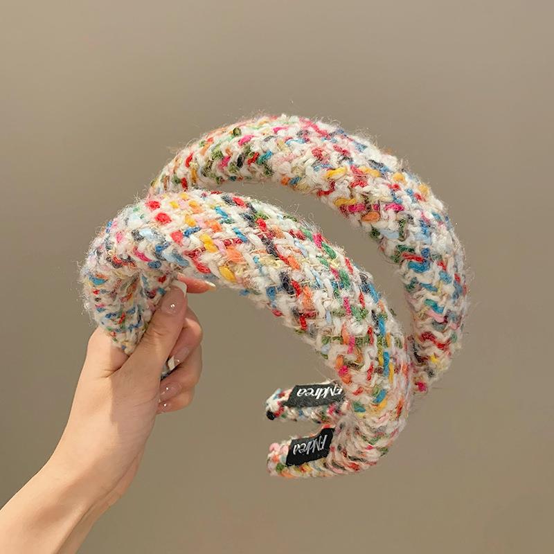 彩色棉花糖~复古毛线针织发箍女高颅顶洗脸压发头箍发饰头饰秋冬
