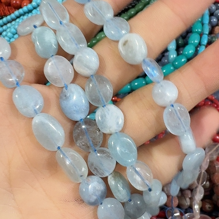 玛瑙/玉髓合金珠宝半成品一条海蓝相思豆