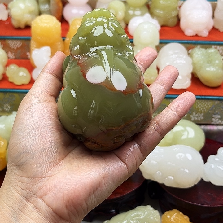 微***笑石材貔貅手吧摆件