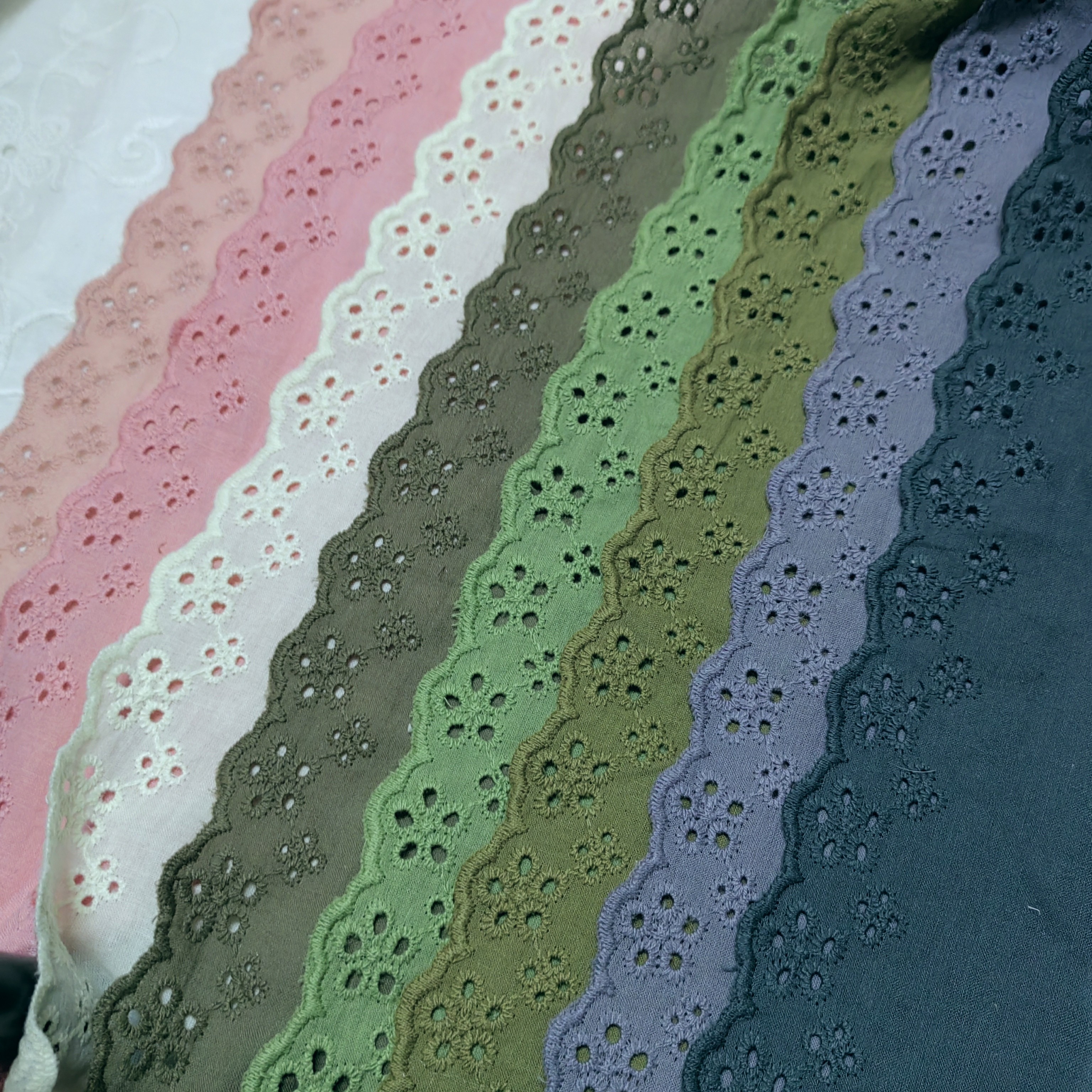 9厘米彩色系双花法式纯棉花边。娃衣手帐宠物服饰裙边袖口手工辅料