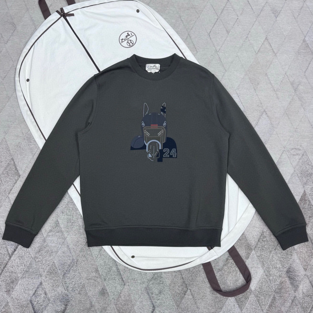 未使用 Hermes/爱马仕 135075 男款机械骏马卫衣