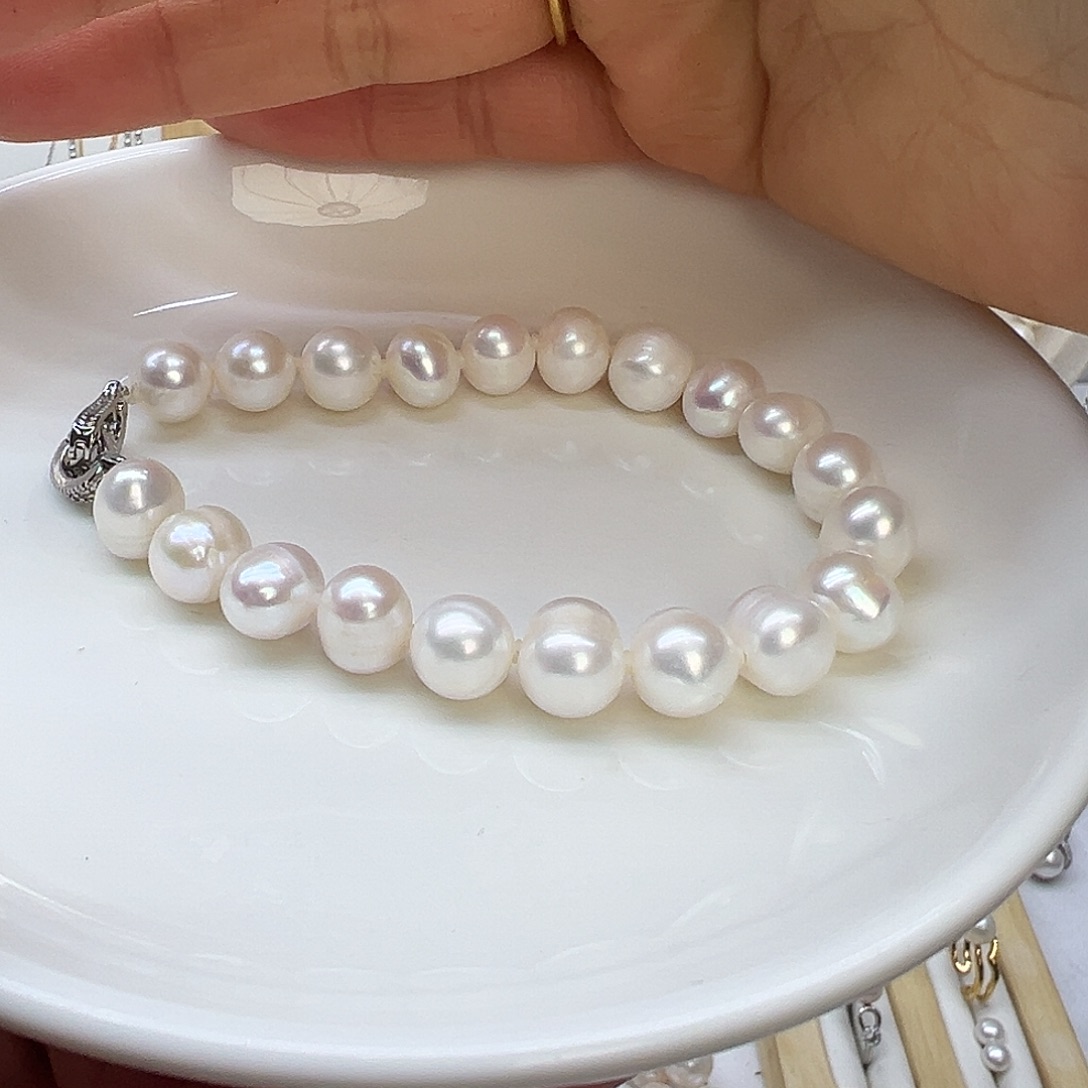 手绳淡水珍珠未镶嵌9-10mm无核手链