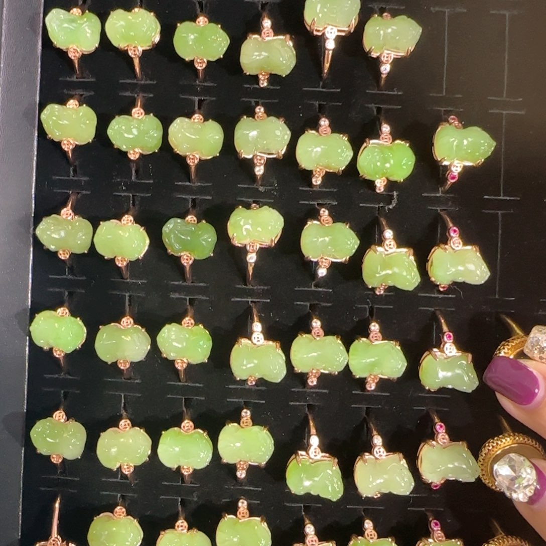 和田玉银S925镶嵌戒指多样性发货拍一发一