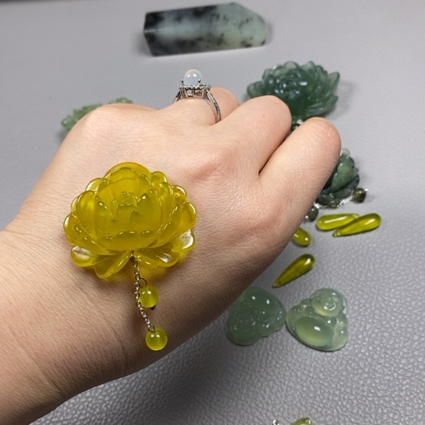 【闪购商品】蛇纹石玉挂件耳饰耳环项链未镶嵌