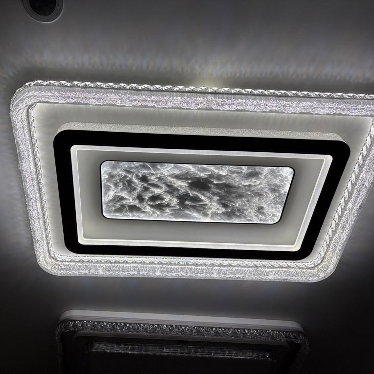 【中山明亮】新款烟雾客厅灯家用大气别墅长方形吸顶灯